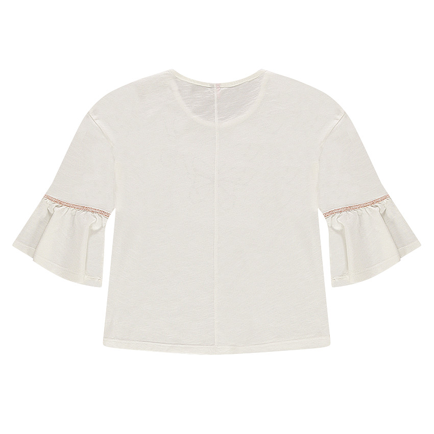 Παιδικά - Μπλύζα με βολάν στα μανίκια και πεταλούδα από πούλιες 