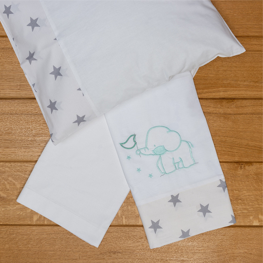  Σετ σεντόνια καλαθούνας-λίκνου 3τμχ elephant μέντα  