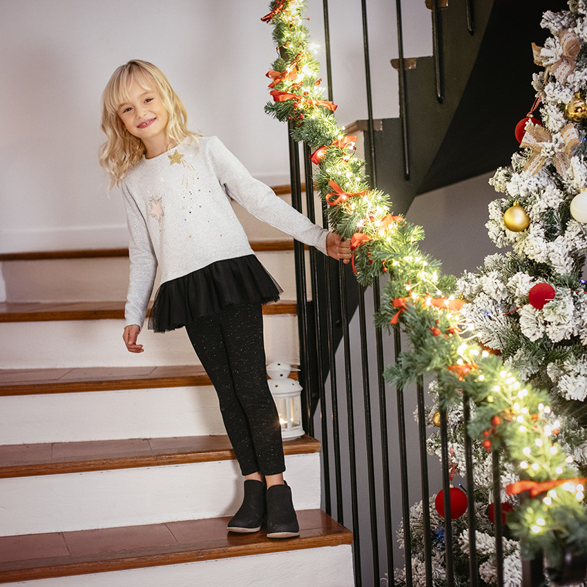 Κολάν μελανζέ με γυαλιστερό νήμα και φερμουάρ 