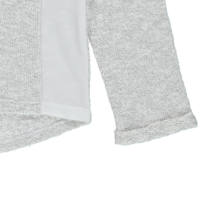 Φούτερ από δύο υλικά με κέντημα πεταλούδα 