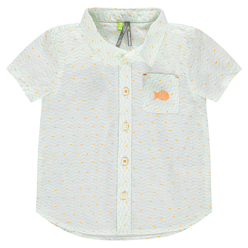 Κοντομάνικο πουκάμισο με εμπριμέ μοτίβο και τσέπη 