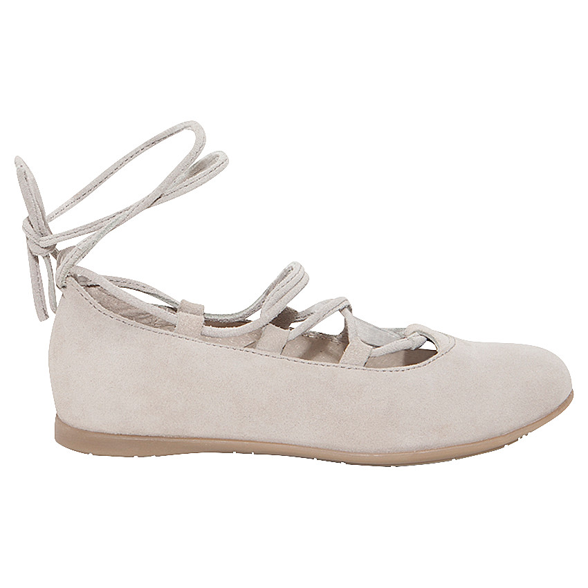 Μπαλαρίνες σουέτ με κορδόνια 