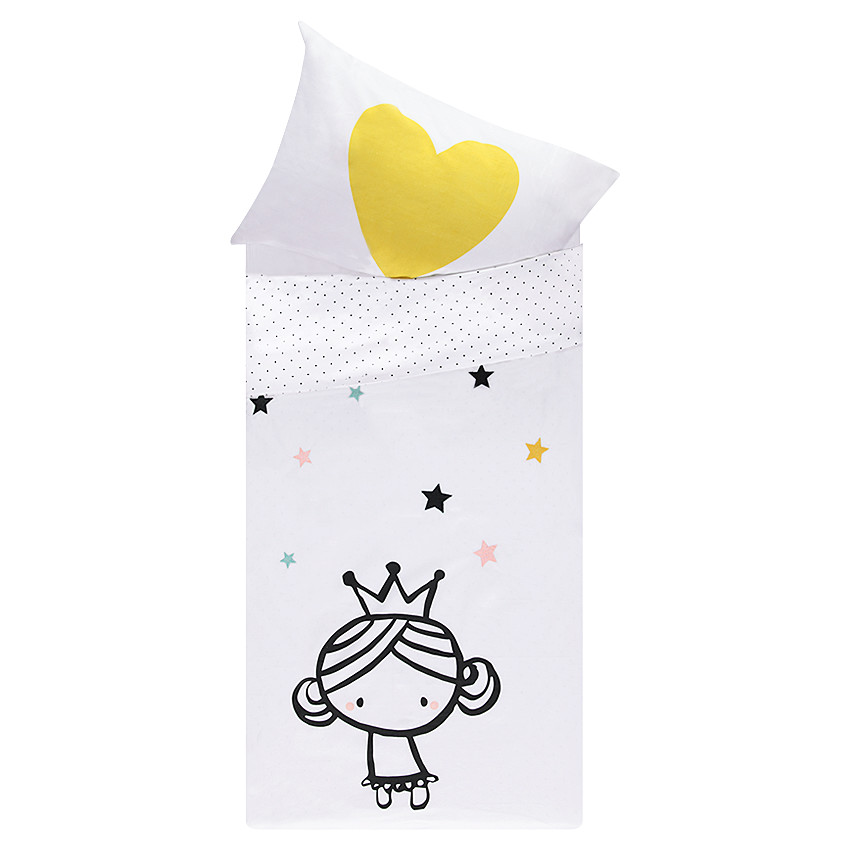 Σετ παπλωματοθήκη και μαξιλαροθήκη με σχέδιο πριγκίπισσα 