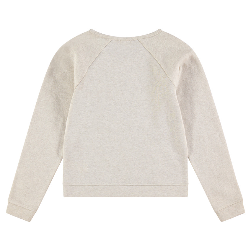 Παιδικά - Φούτερ από φανέλα με μελανζέ όψη και μήνυμα από χρυσαφί πούλιες 