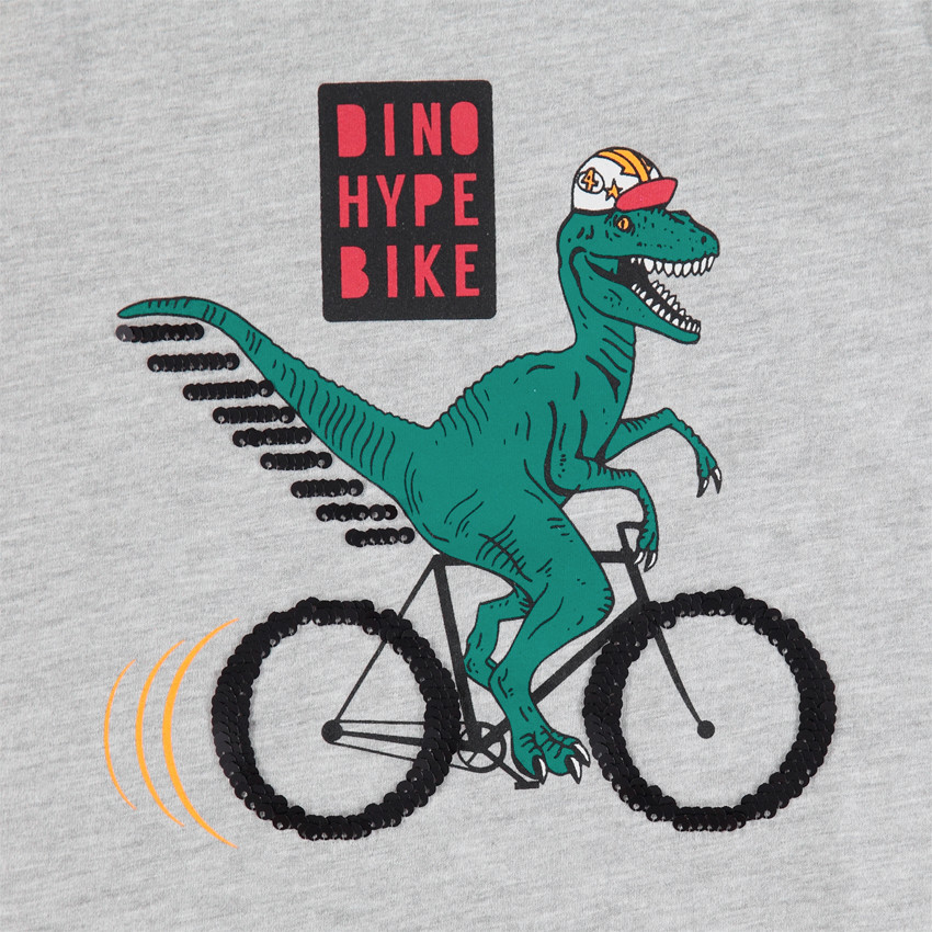 Μακρυμάνικη ζέρσεϊ μπλούζα με τυπωμένο δεινόσαρυο 