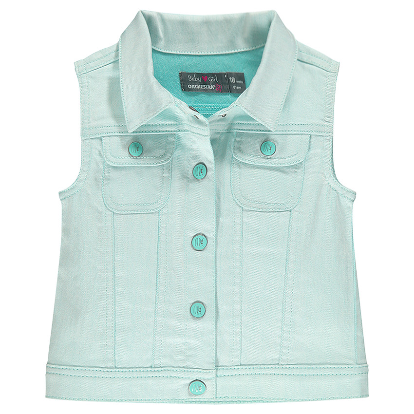 Αμάνικο μπουφάν από τουίλ σε φλούο χρώμα  