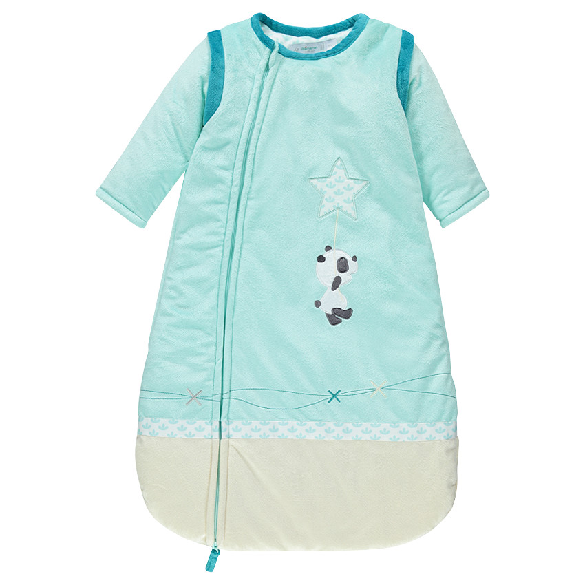 Υπνόσακος βελουτέ με αφαιρούμενα μανίκια και κεντημένο πάντα 