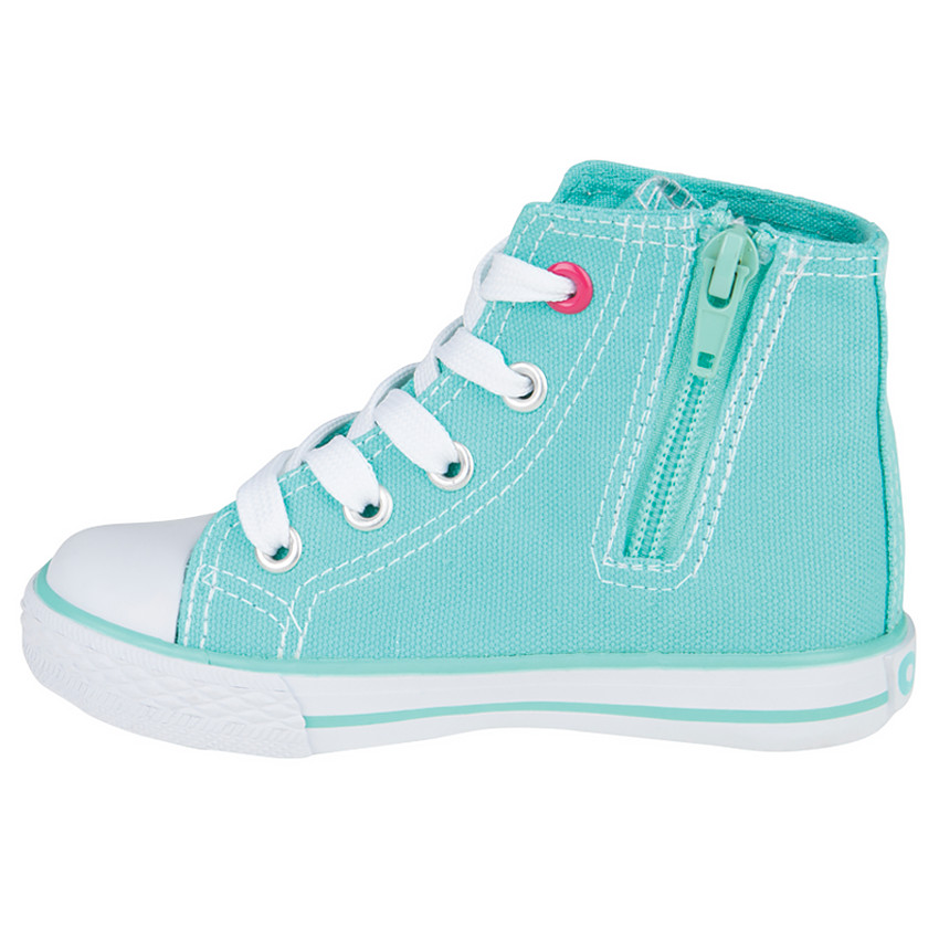 Baskets montantes en toile avec zip et lacets du 24 au 27 