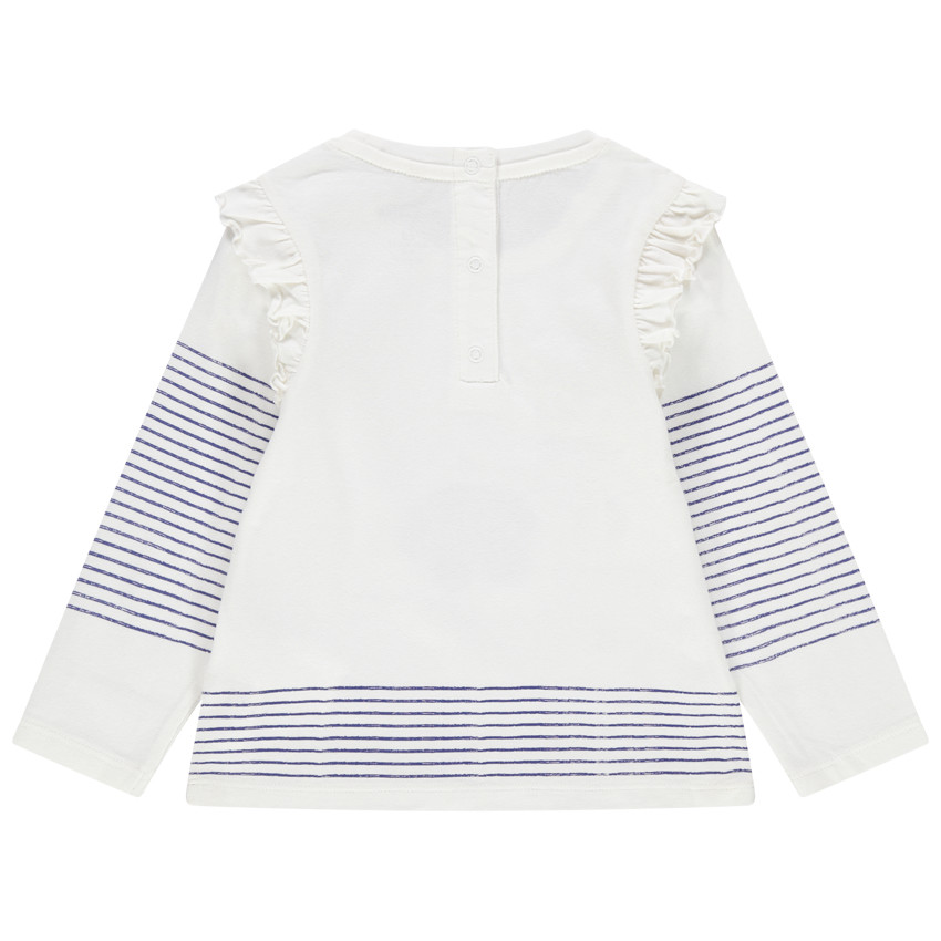 Μακρυμάνικη μπλούζα βαμβακερή με κεντημένη χορεύτρια και ρίγες 