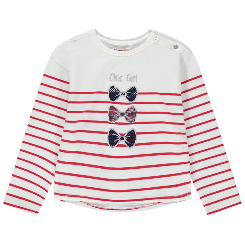 Marinière en molleton léger à broderies  