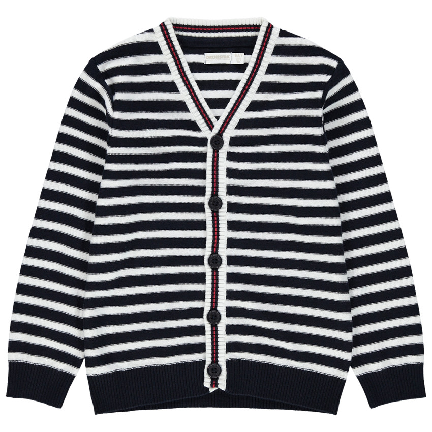 Πλεκτή ζακέτα με ζακάρ ρίγες 