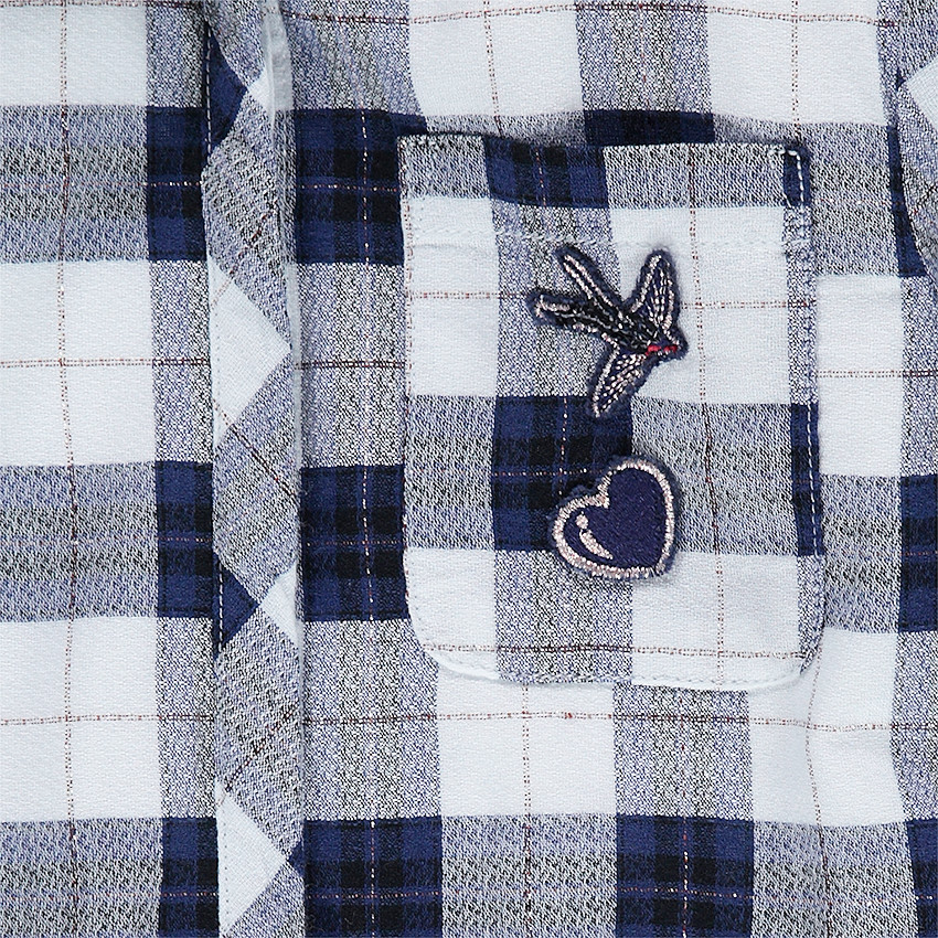 Μακρυμάνικο φόρεμα καρό με αφαιρούμενη ρυθμιζόμενη ζώνη 