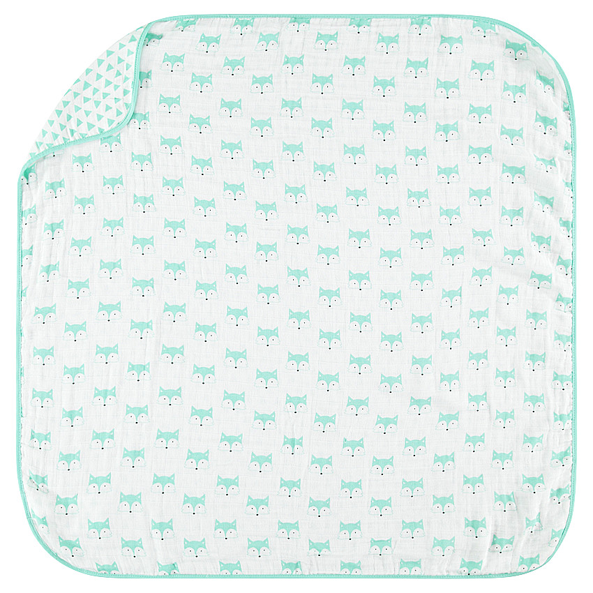 Couverture en gaze imprimée renards 100 x 100 cm 