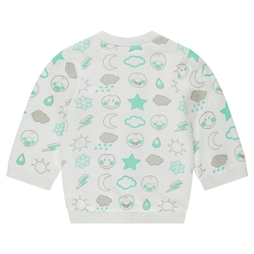 Πλεκτή ζακέτα με επένδυση ζέρσεϊ με μοτίβο ©Smiley 