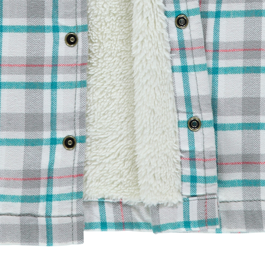 Φανελένιο καρό πουκάμισο με επένδυση από sherpa και φαντεζί τσέπη 