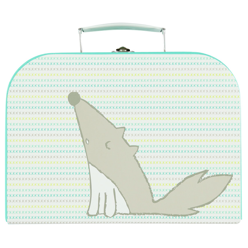 Valisette imprimée loup et champignons  