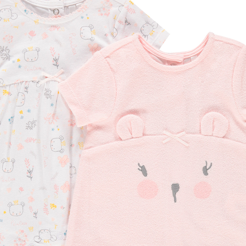 Σετ 2 κοντά ολόσωμα φορμάκια από ζέρσεϊ και πετσετέ ύφασμα με σχέδιο κοάλα  