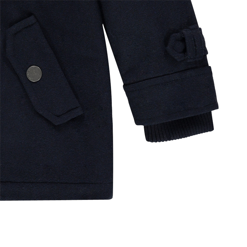 Μοντγκόμερι από μάλλινη τσόχα, με φανελένια επένδυση και αφαιρούμενη κουκούλα 