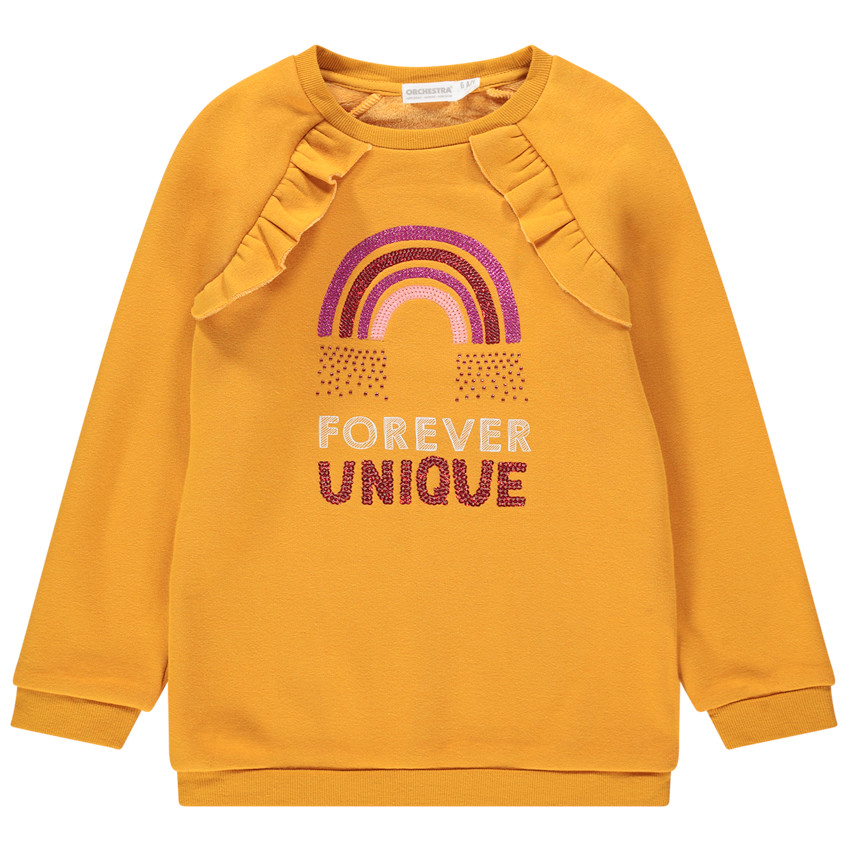 Φούτερ από φανέλα με επένδυση από sherpa και ουράνιο τόξο από πούλιες 