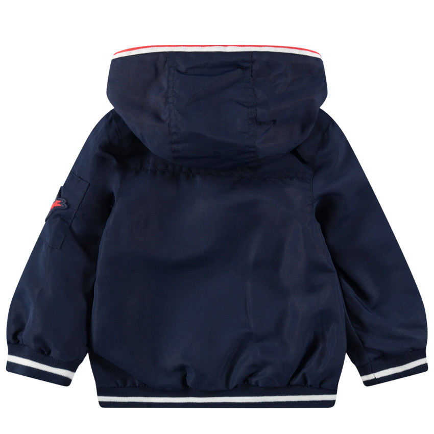 Αντιανεμικό μπουφάν με ριγέ ζέρσεϊ επένδυση και τσέπες 