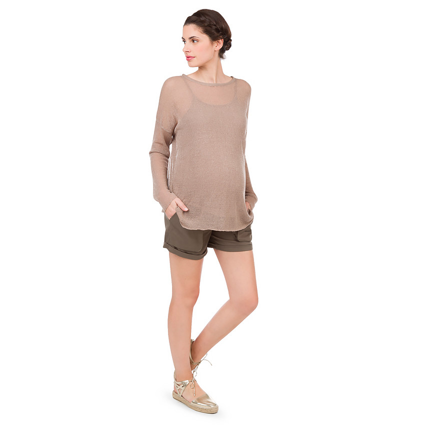 Μπλούζα εγκυμοσύνης 2 σε 1 με φαντεζί αραχνοΰφαντη πλέξη 