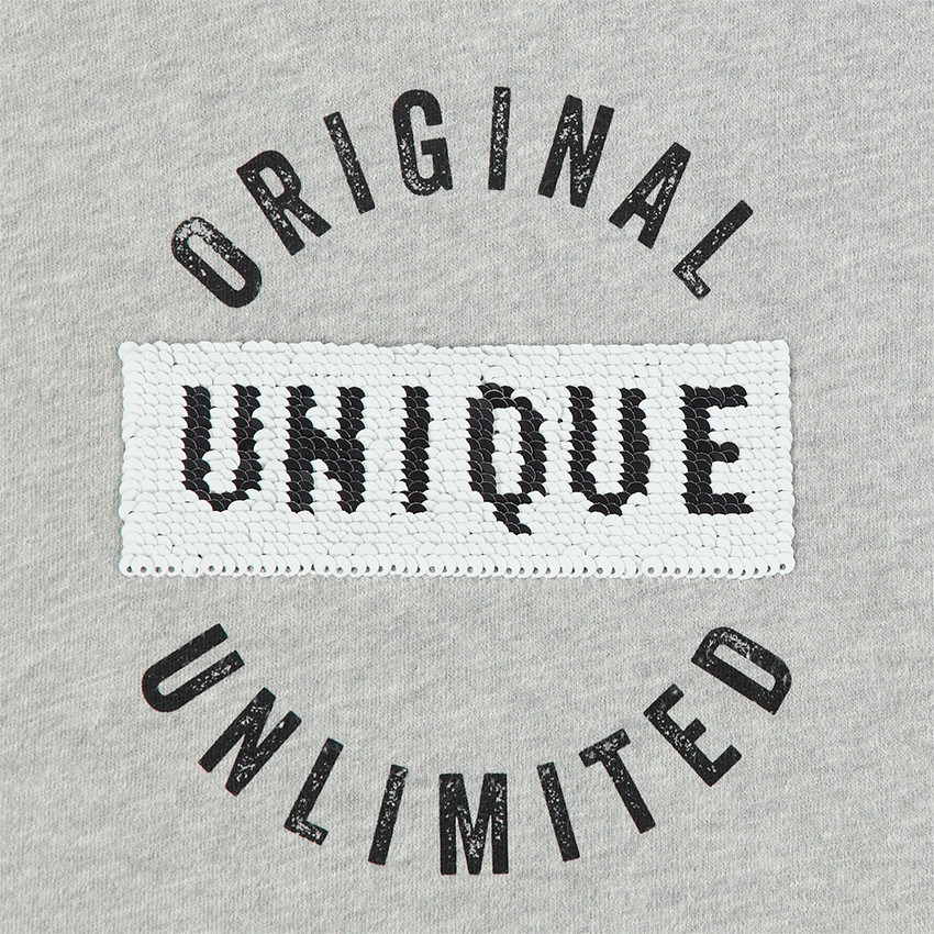 Μακρυμάνικη μπλούζα με κουκούλα με τυπωμένο κείμενο και μαγικές πούλιες  