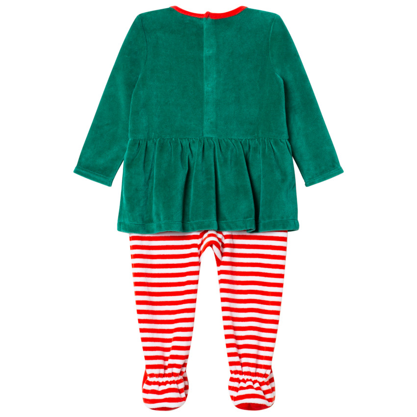 Dors-bien en velours style lutin de Noël 