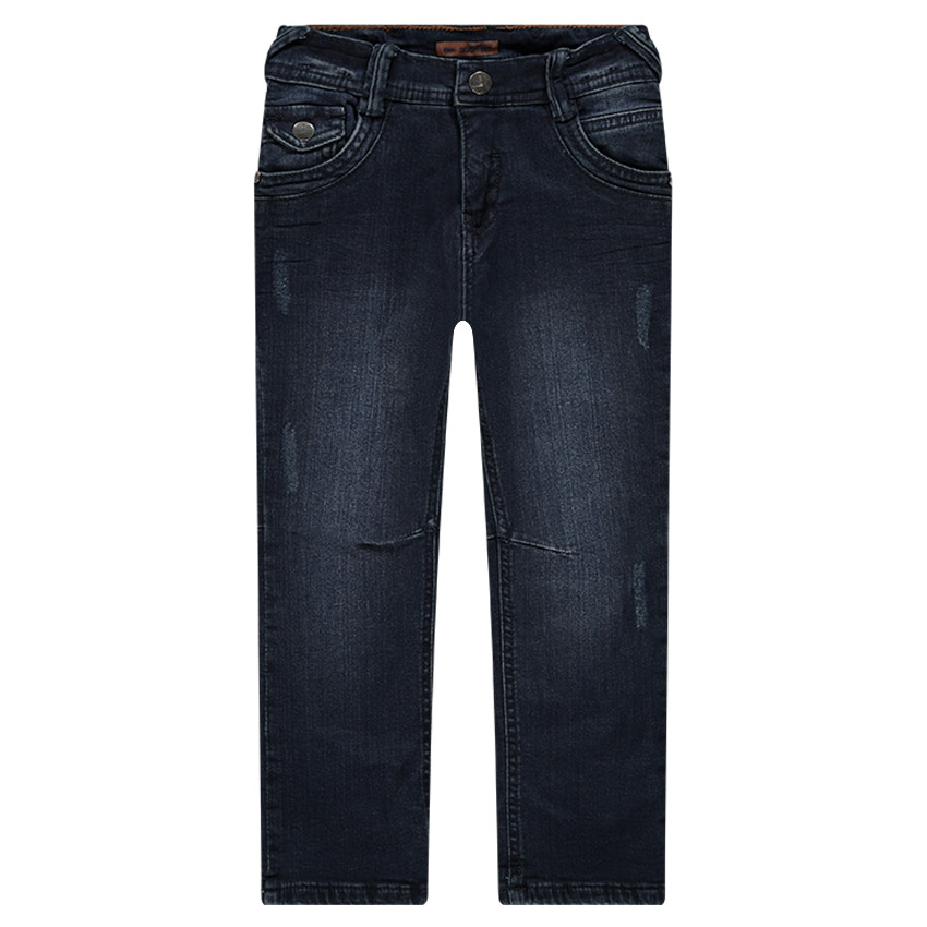 Τζιν σε ίσα γραμμή με used όψη, τσακίσεις και ζέρσεϊ επένδυση 