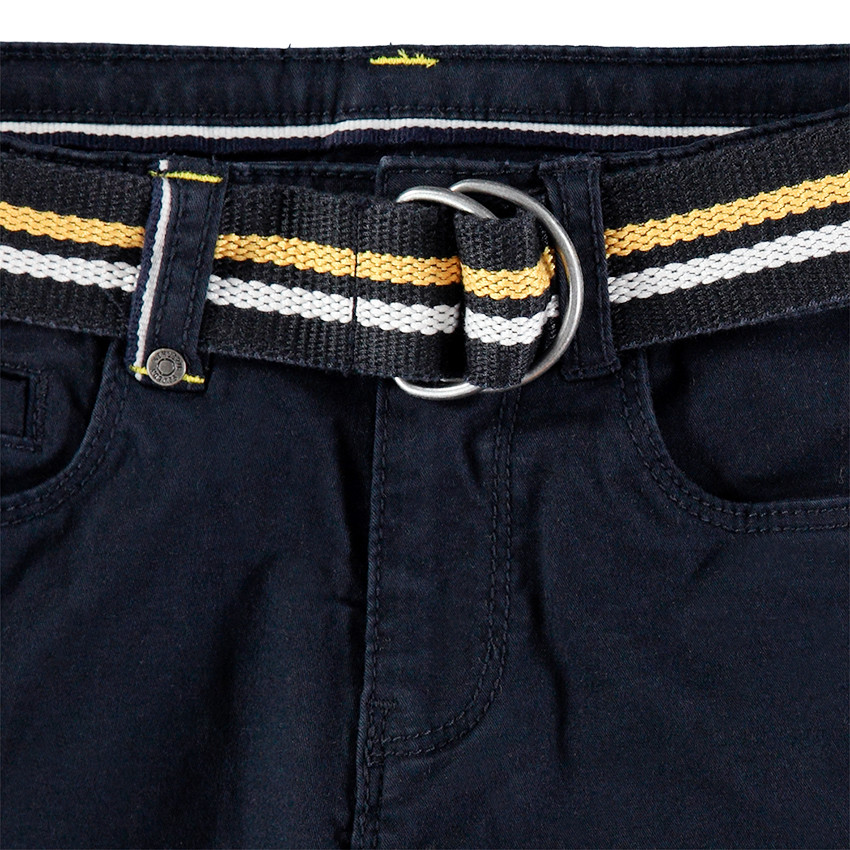 Μονόχρωμο παντελόνι από τουίλ σε ναυτικό μπλε, με αφαιρούμενη ζώνη 