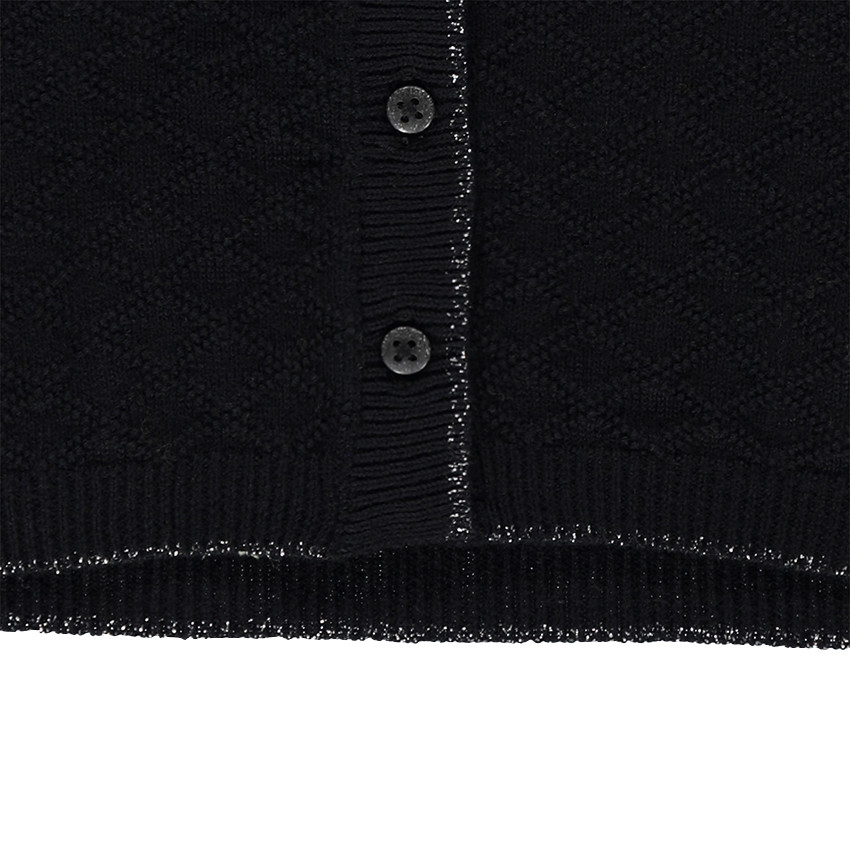 Κοντό ζακετάκι από βαμβάκι και μαλλί με διαφορετικές πλέξεις 