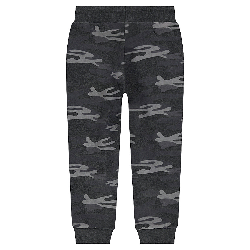 Φανελένιο παντελόνι φόρμας με μοτίβο μιλιτέρ σε όλη την επιφάνεια 