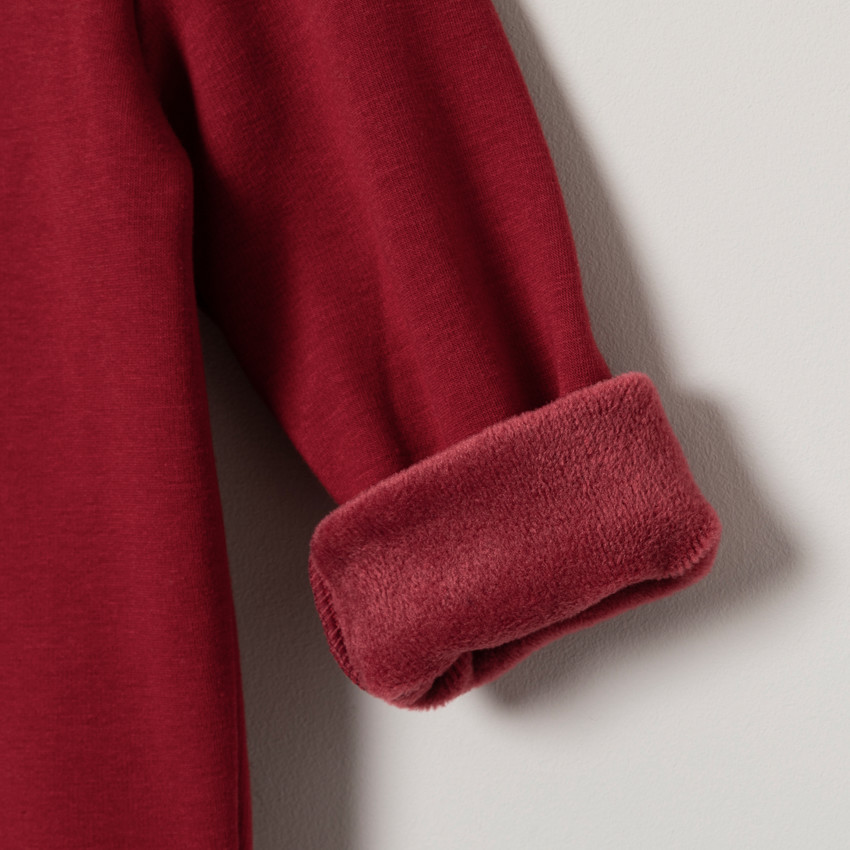 Sweat en molleton contrecollé sherpa à inscription brodée 