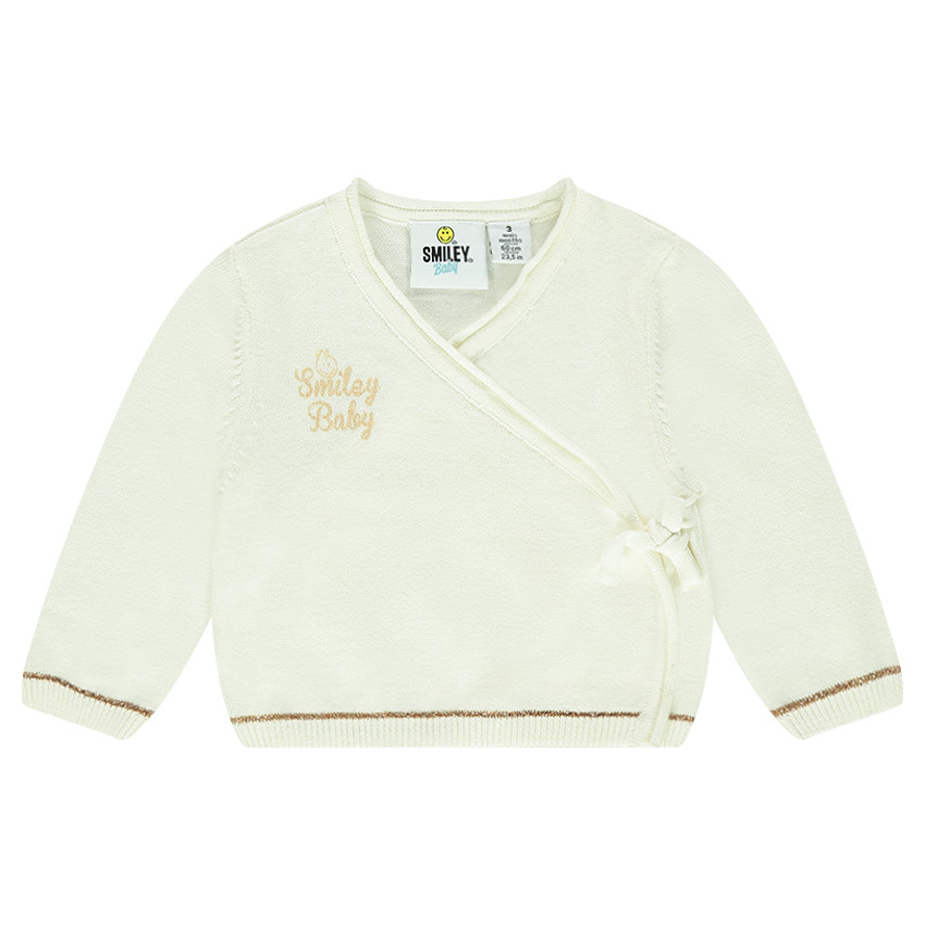 Πλεκτό γιλεκάκι με τύπωμα ©Smiley Baby 