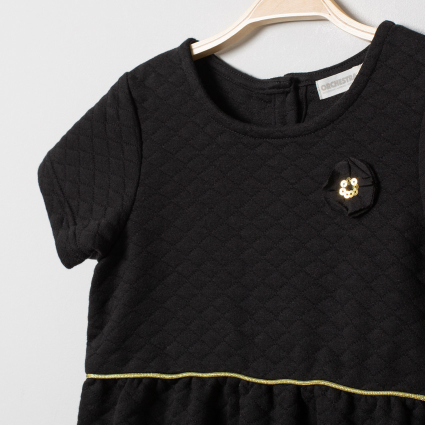 Robe manches courtes en molleton fantaisie à poches 