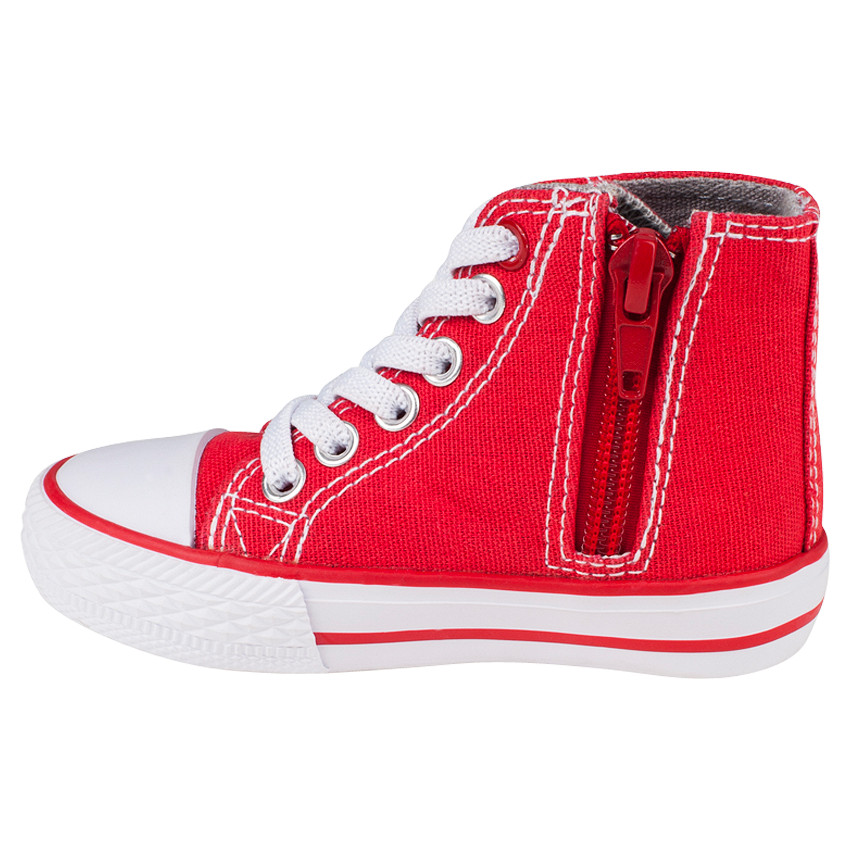 Baskets montantes à lacets et zip avec bonhomme printé 