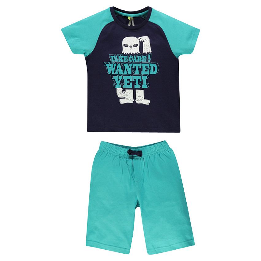 Pyjama court en jersey avec print créature 