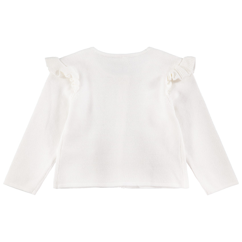 Πλεκτή ζακέτα με βολάν στους ώμους 