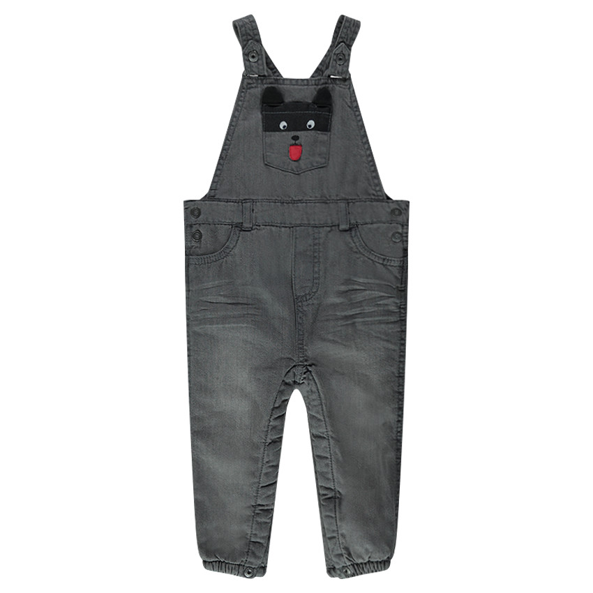 Σαλοπέτα τζιν με φθαρμένη όψη και επένδυση φλις 