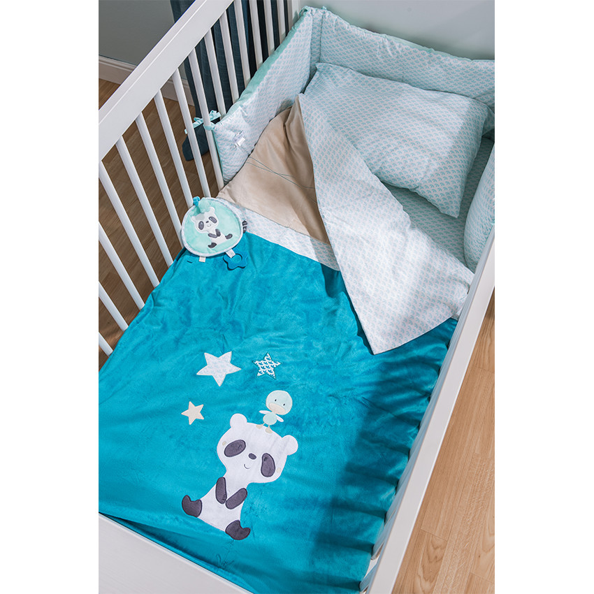 Σετ παπλωματοθήκη και μαξιλαροθήκη με κεντημένο πάντα 