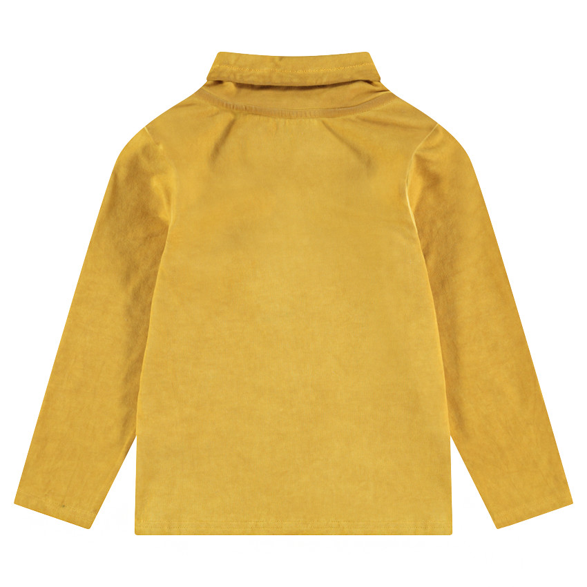 Ζέρσεϊ μπλούζα νηματοβαφή με λαιμό ζιβάγκο και τυπωμένο κείμενο 