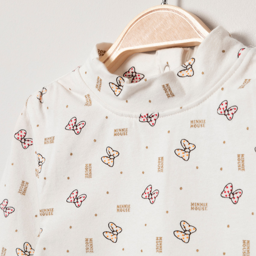 Sous-pull en coton bio print noeuds de Minnie Disney 