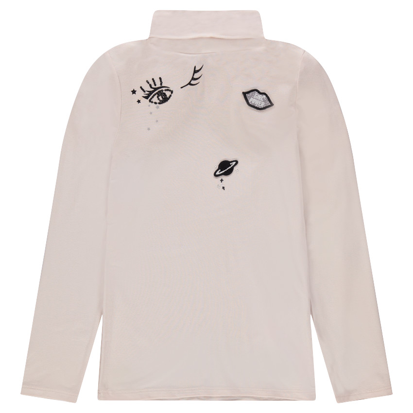 Παιδικά - Μονόχρωμο ζιβάγκο από ζέρσεϊ με απλικέ σήματα 