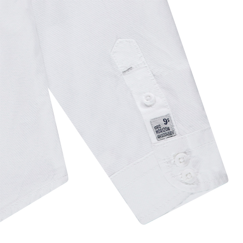 Μονόχρωμο μακρυμάνικο βαμβακερό πουκάμισο 