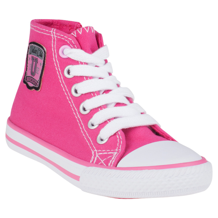 Baskets montantes en toile avec zip, lacets et patch du 28 au 35 