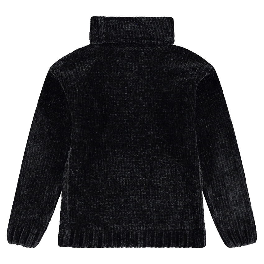 Παιδικά - Σενίλ πλεκτό με λαιμό ζιβάγκο και σχέδιο κοτσίδες 