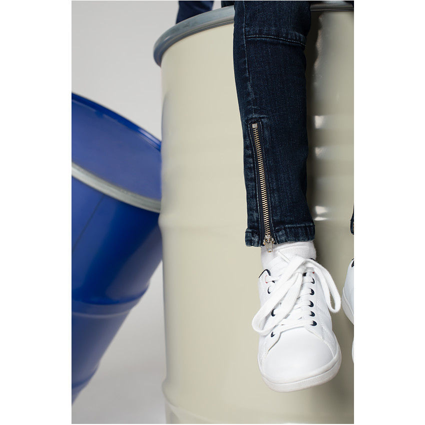 Παιδικά - Τζιν με φθαρμένη και τσαλακωμένη όψη, ραφές και σκισίματα 