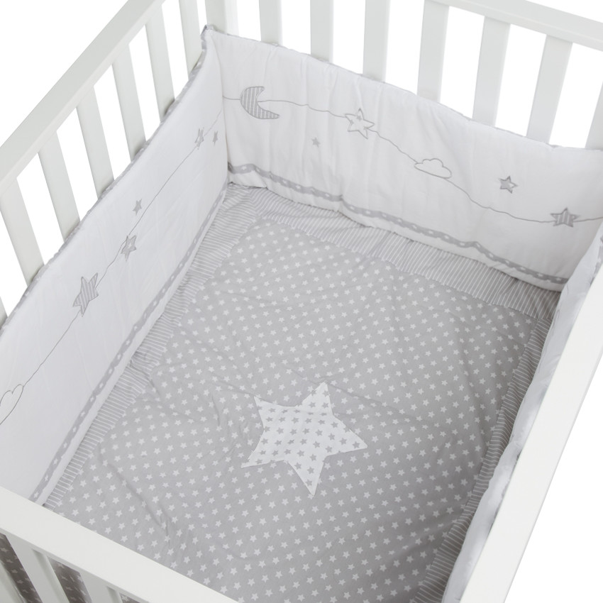 Σετ πάρκου από ποπλίνα με πάντα και στρώμα δύο όψεων 