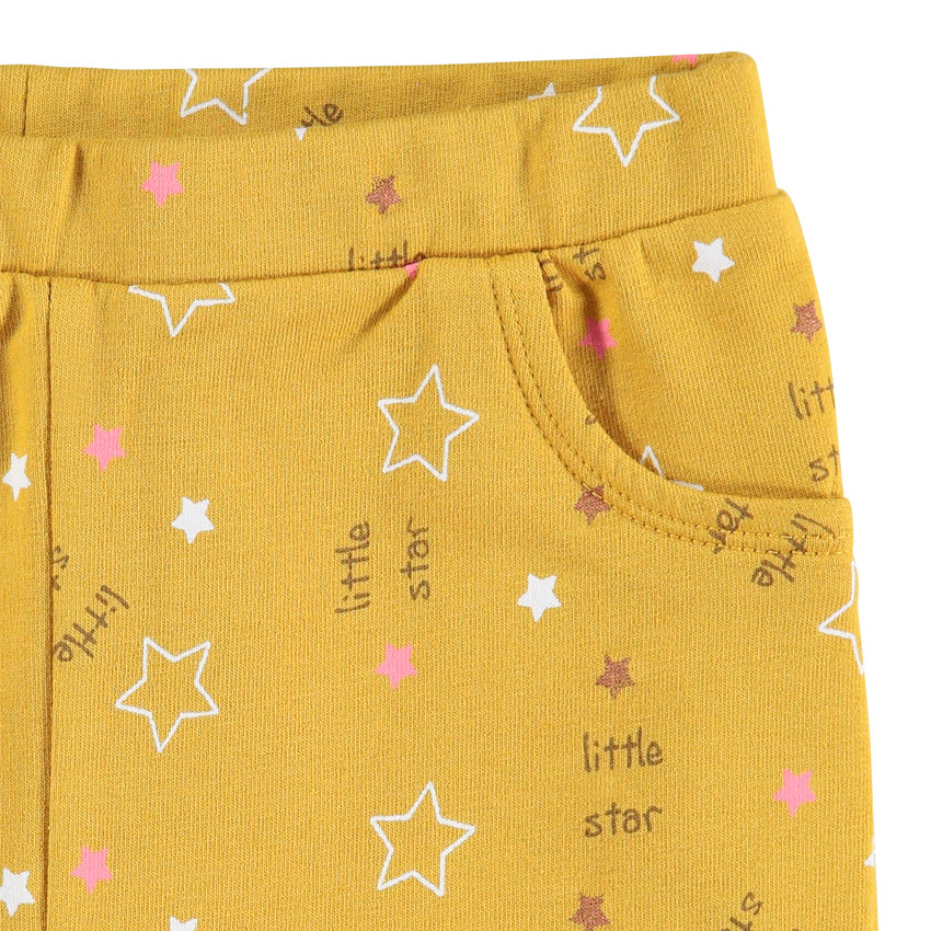 Βαμβακερό παντελόνι με διακοσμητικό μοτίβο σε όλη την επιφάνεια 