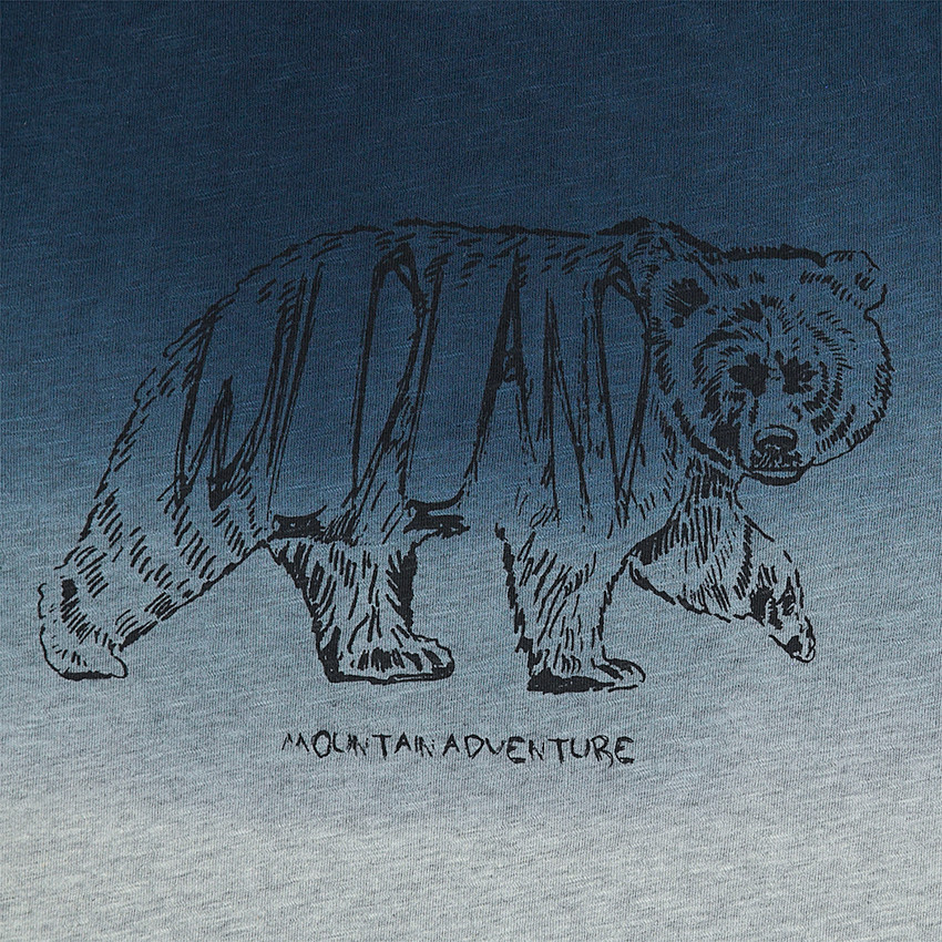 Παιδικά - Μακρυμάνικη μπλούζα ζέρσεϊ με όψη ξεβαμμένου και τυπωμένο ζωάκι 